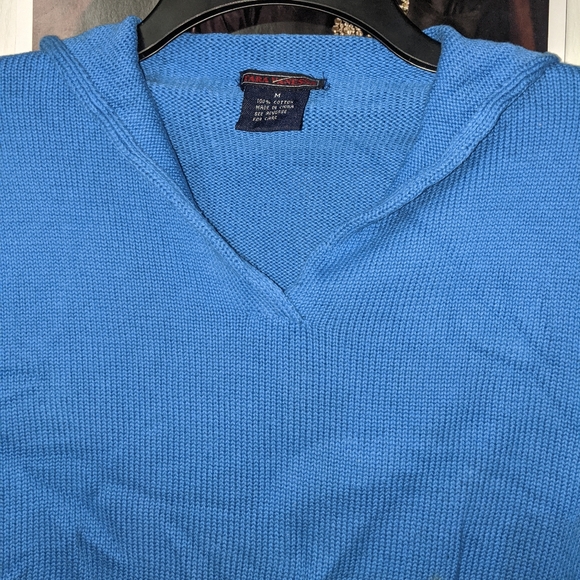 Tara Vanessa Vintage Blue V Neck Knit Long Sleeve Sweater - Picture 2 of 4